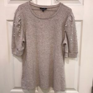 Beige top with bead detail